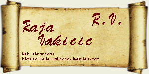 Raja Vakičić vizit kartica